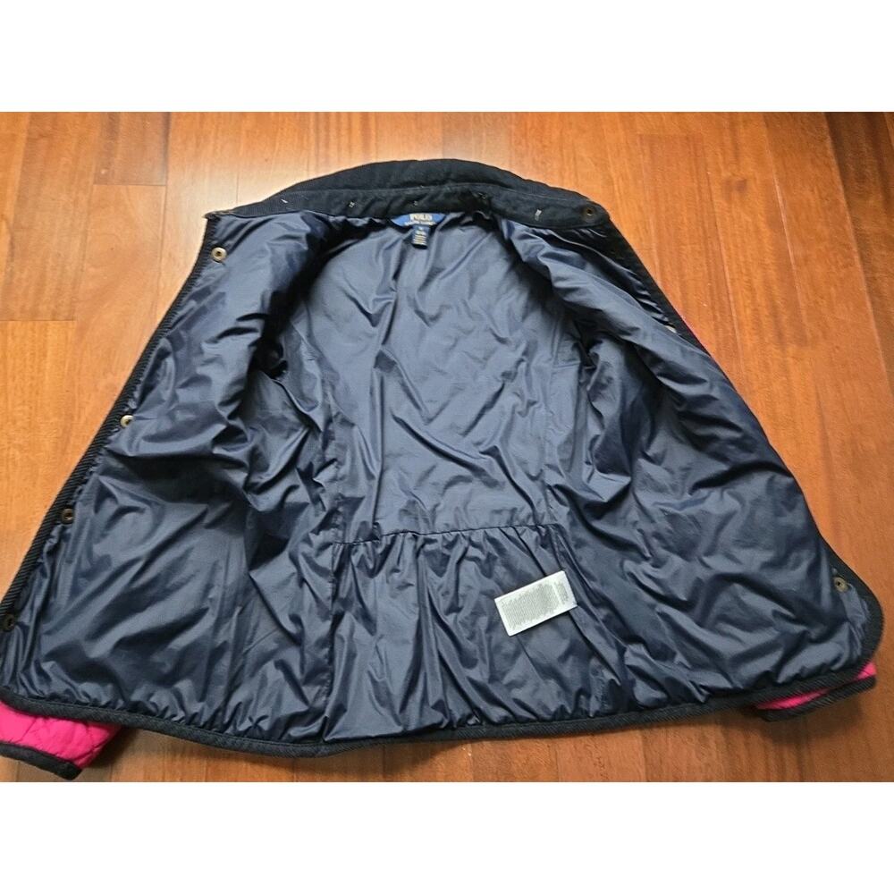 Polo Ralph Lauren Girls Size M 8-10 Pink And Blue quilted Coat - Picture 4 of 8